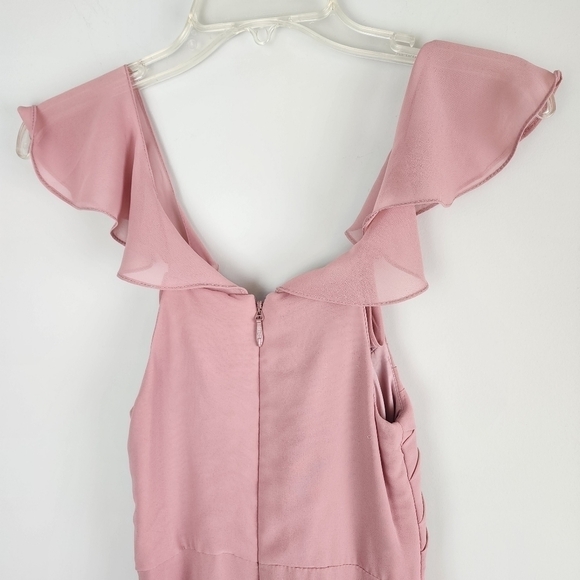 Azazie Women’s Elegant Bridesmaid Maxi Dusty Rose Dress Open Back Zipper Size XS - Picture 5 of 8